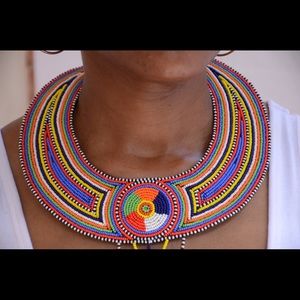 Hand made Masai/ beaded necklace